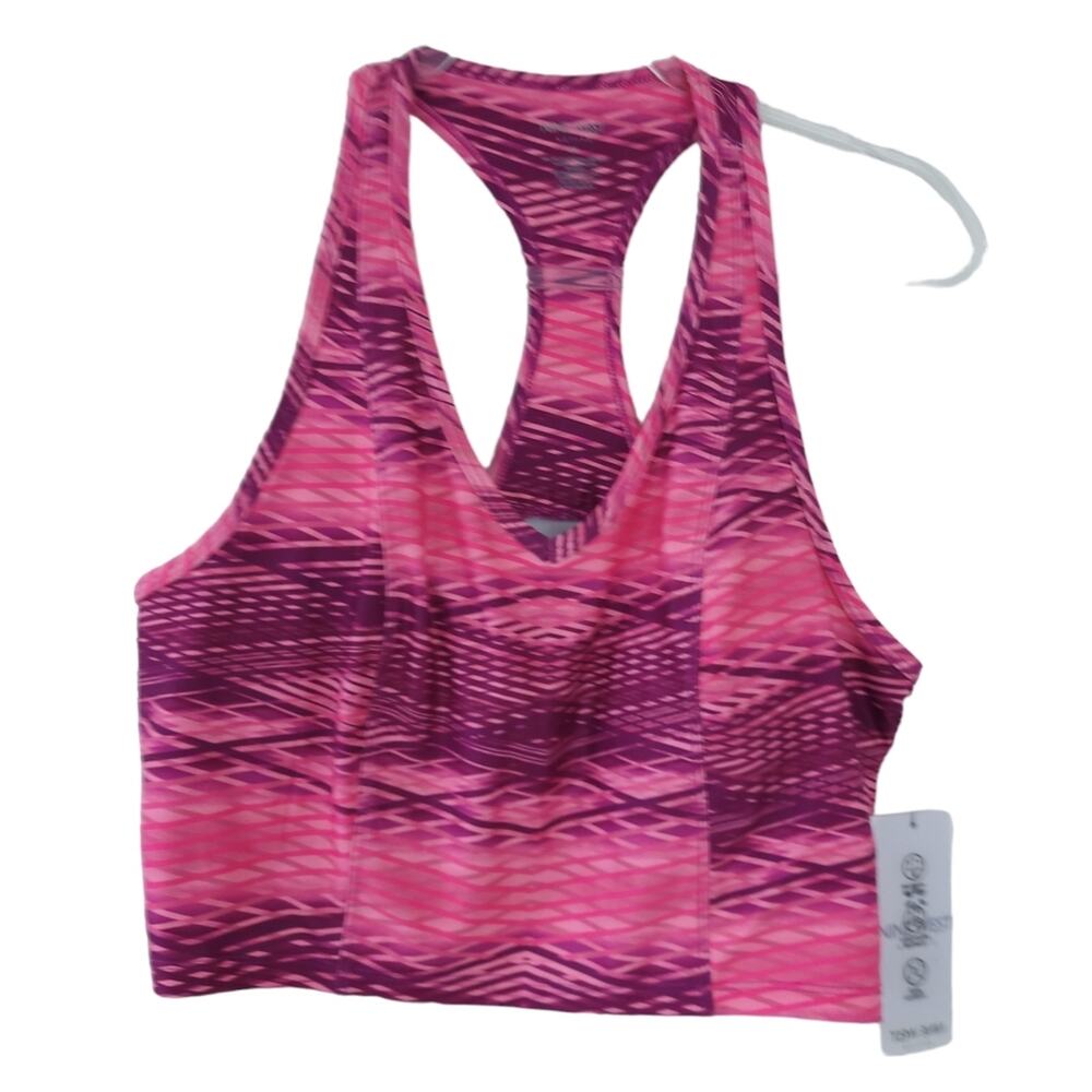 New Nine West Active Sports Bra XL Pink Racerback Wireless Activewear Athletic